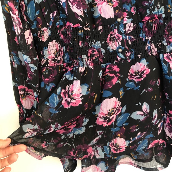 Roaman’s plus size floral peplum tiered blouse top - Picture 5 of 8